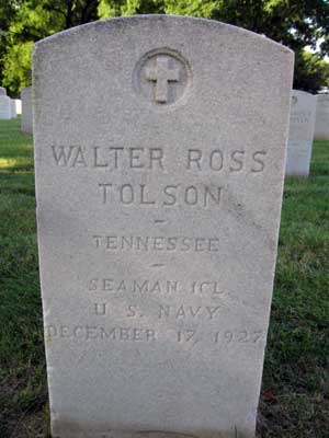 Walter Ross Tolson - Grave Marker