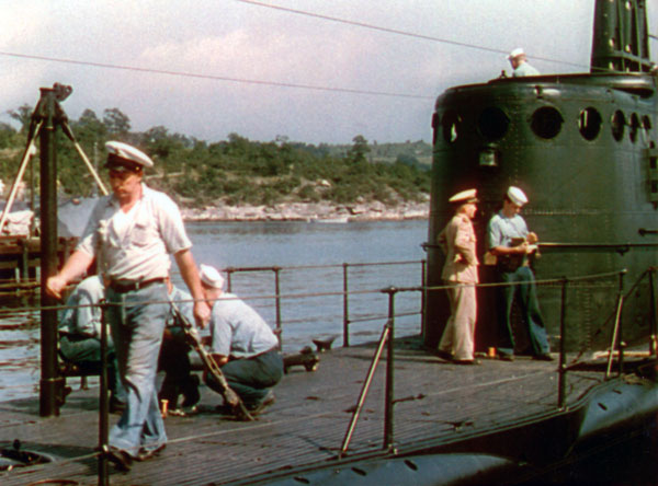 USS Pompano color slide