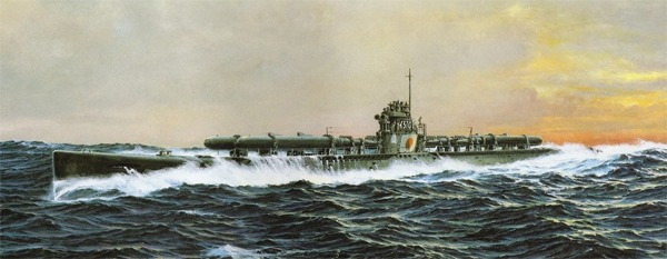 I-370, sister ship of I-373, painting by Takeshi Yuki